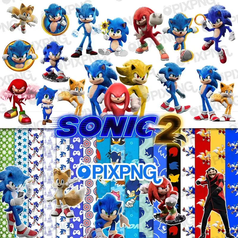 Kit Digital Sonic 2 Imagens Png e Papeis