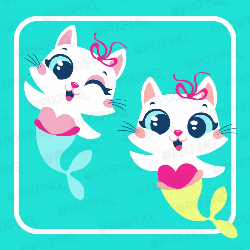 Gatinha Sereia Cute Kawaii Pixpng