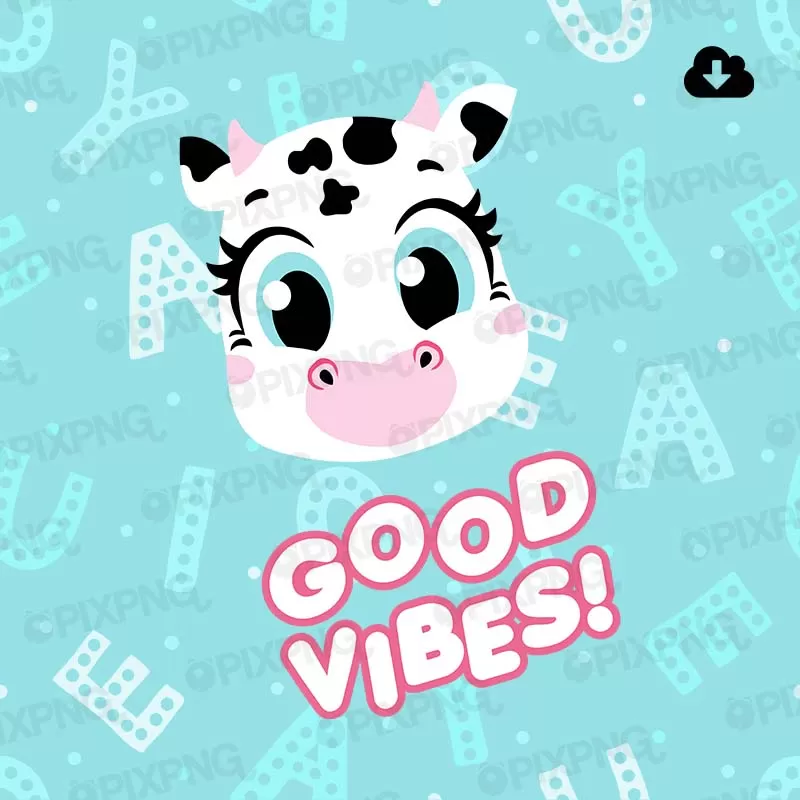Moo Good Vibes Kawaii Pixpng