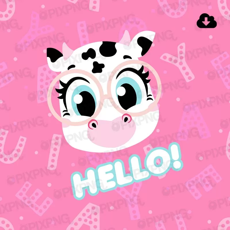 Moo Hello Kawaii Pixpng