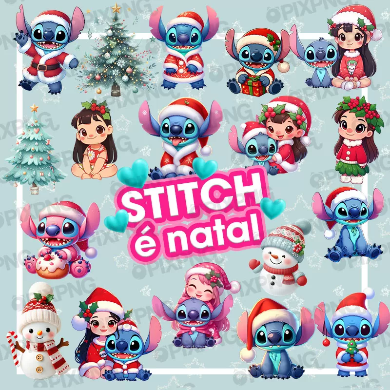 Stitch e Angel Natal Pixpng