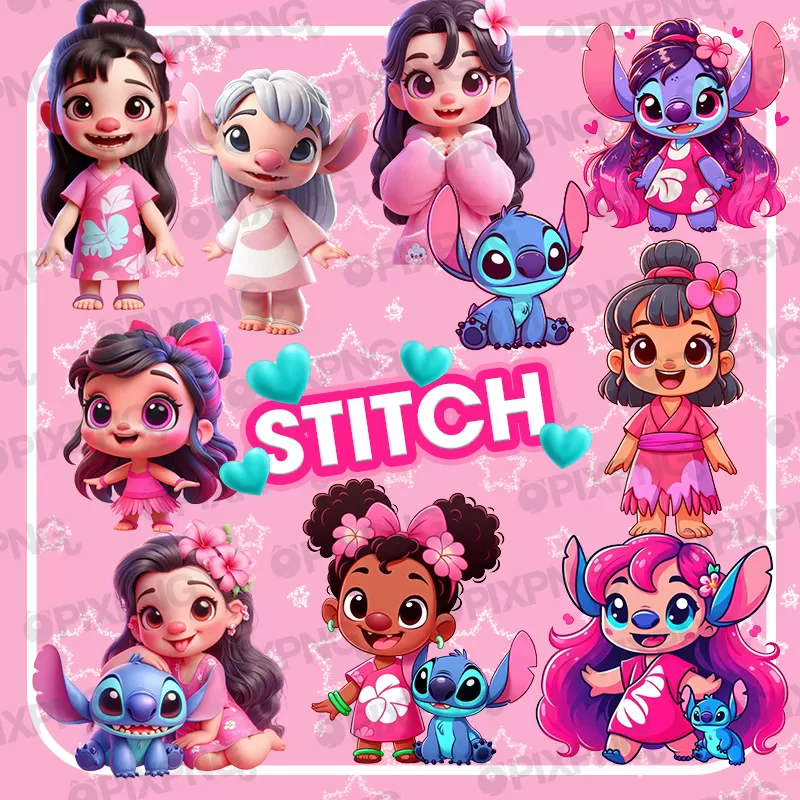Stitch e Angel Cute Png 2D - 1