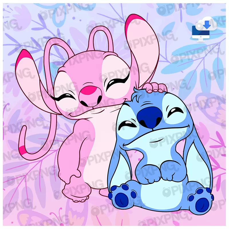 Stitch Azul e Angel Rosa Pixpng Mod2