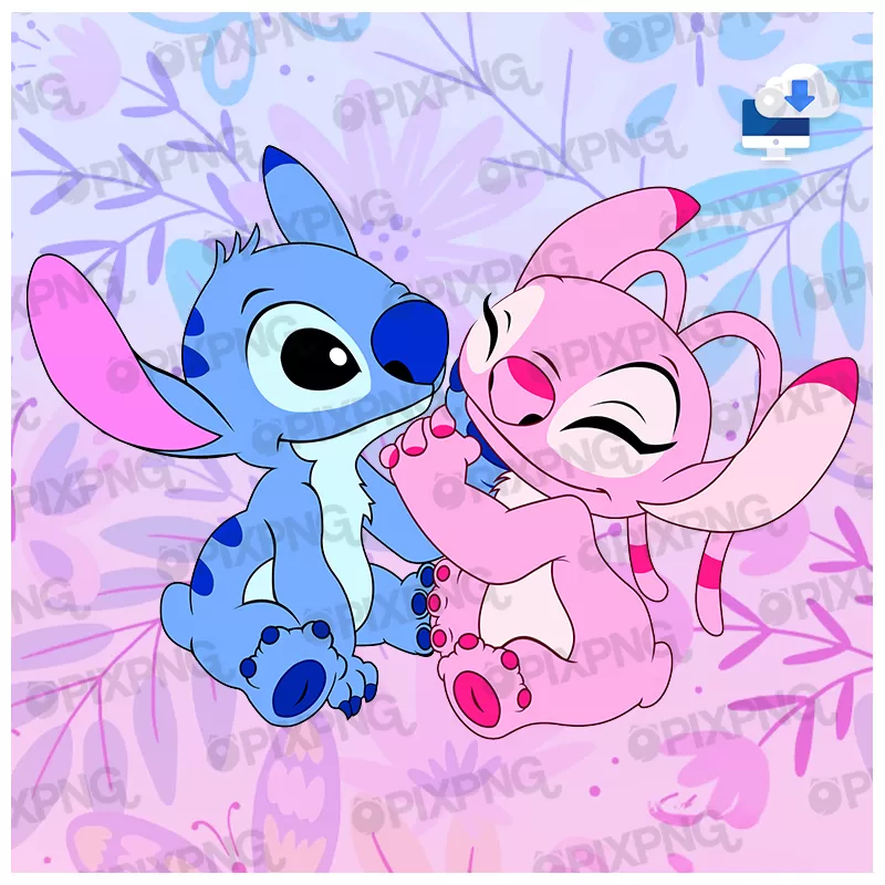 Stitch Azul e Angel Rosa Pixpng Mod3