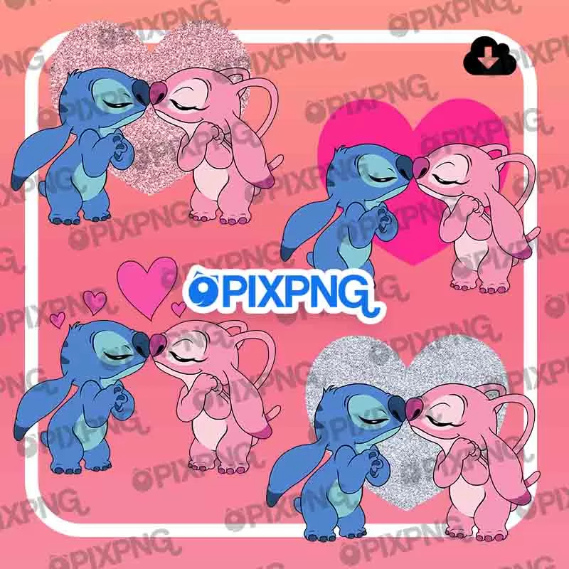 Stitch Rosa Angel Cute Lovers Pixpng