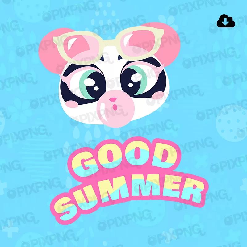 Panda Summer Rosa Pixpng
