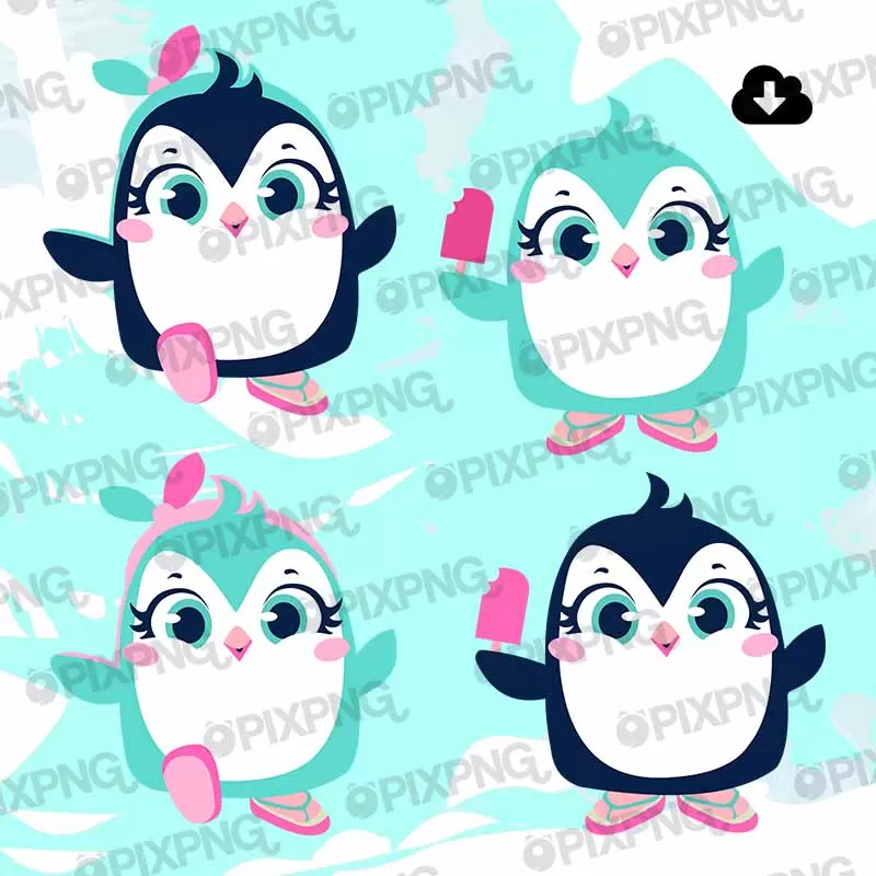 Pinguim Blue Cut PixPng