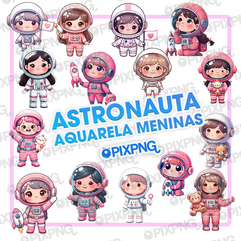 Astronauta Aquarela Meninas Pixpng
