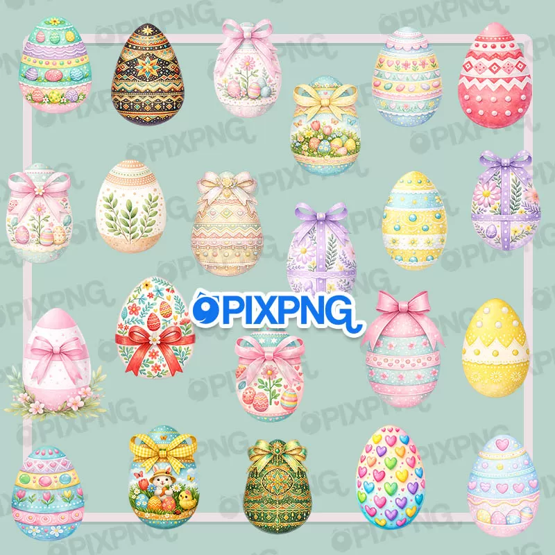 Ovos Páscoa Aquarela Pixpng