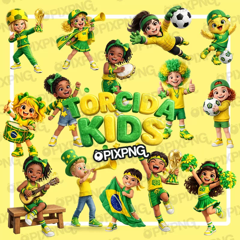 Kit Digital Copa do Mundo Kids PNG