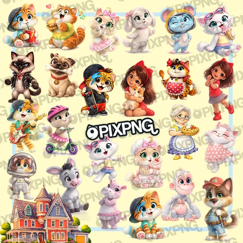 44 Gatos Png Arquivo Digital Aquarela