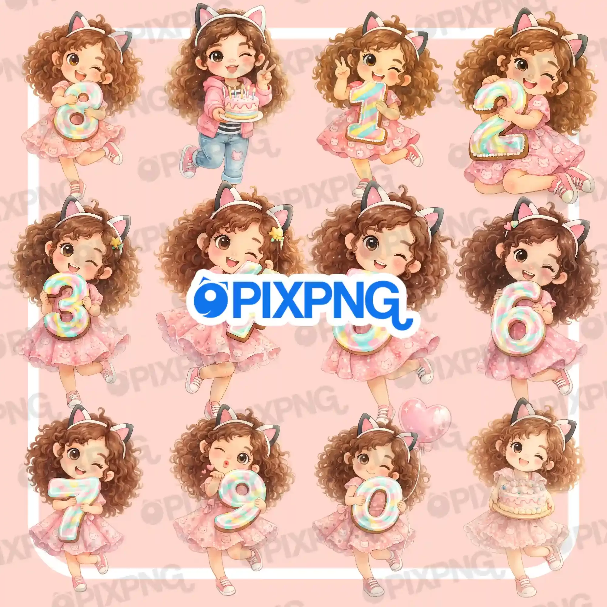 Gabby Numeral Png Arquivo Aquarela