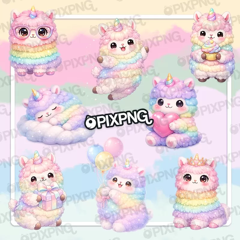Lhamas Unicórnio Candy Pixpng